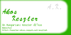 akos keszler business card